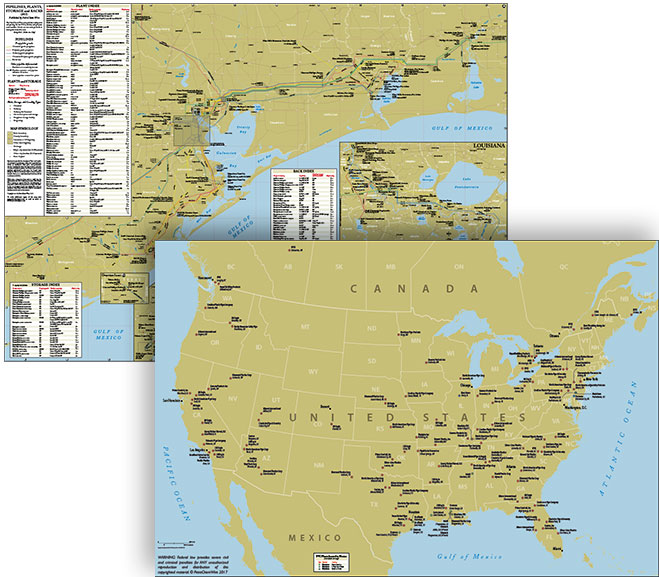 PetroChem Wire plants and pipelines maps